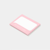 Mooie roze en witte spreekwolk gepersonaliseerd  post-it® notes (Schuin)