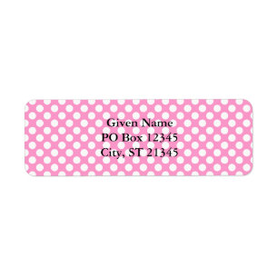 Mooie Roze en Witte Stip Etiket