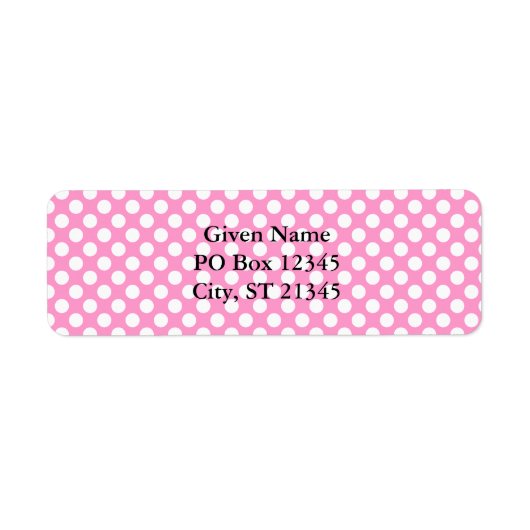 Mooie Roze en Witte Stip Etiket (Voorkant)