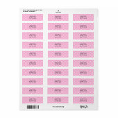 Mooie Roze en Witte Stip Etiket (Full Sheet)