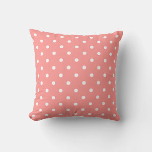 Mooie roze en witte stippenpatroon kussen