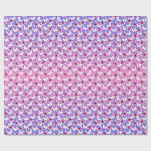 Mooie Roze en Witte Vlinder Ronde Kussen Cadeaupapier