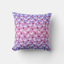 Mooie Roze en Witte Vlinder Worp Kussen
