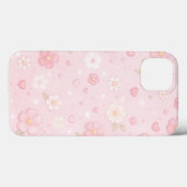 Mooie Roze Esthetische Bloempatroon Case-Mate iPhone Case (Achterkant (horizontaal))