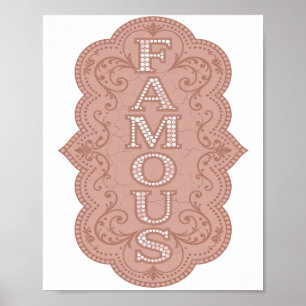 Mooie Roze FAMOUS Ontwerp Poster