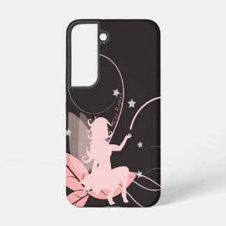 Mooie roze fee en sterren samsung galaxy hoesje