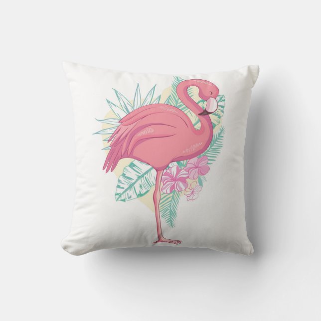 Mooie roze flamingo Bird Kussen (Voorkant)