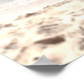 Mooie Roze Flamingo Bird op Beach Poster (Hoek)