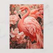 Mooie roze flamingo briefkaart (Voorkant)