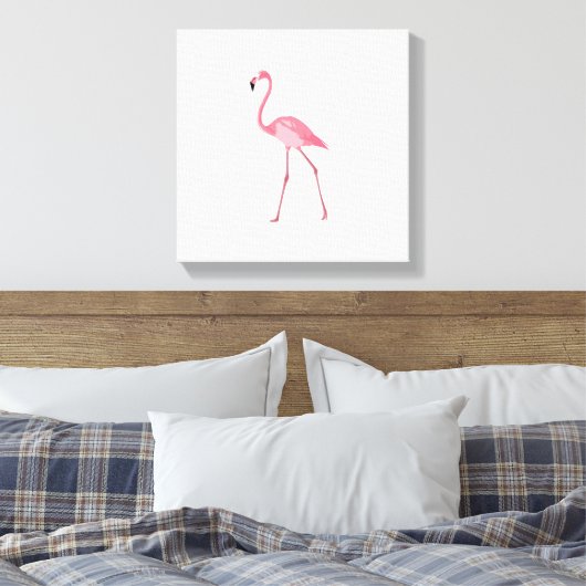 Mooie roze flamingo canvas afdruk (Insitu (Slaapkamer))