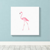 Mooie roze flamingo canvas afdruk (Insitu (Houten vloer))