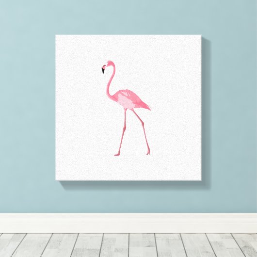 Mooie roze flamingo canvas afdruk (Insitu (Houten vloer))