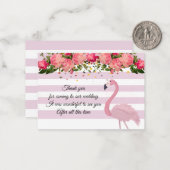 Mooie roze flamingo dank je kaarten notitiekaartje (Voorkant / Achterkant in situ)