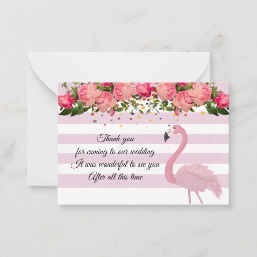 Mooie roze flamingo dank je kaarten notitiekaartje (Voorkant)