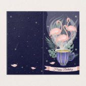 Mooie Roze Flamingo Exotische Theetijd Kaart (Buitenkant ongevouwen)