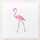 Mooie roze flamingo glazen onderzetter (Voorkant)