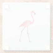 Mooie roze flamingo glazen onderzetter (Achterkant)