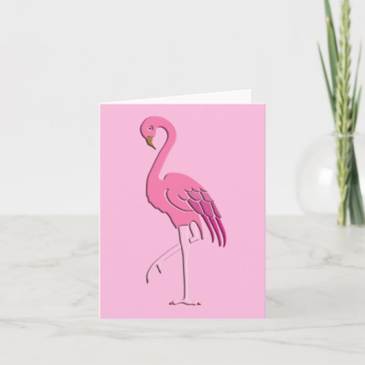 Mooie roze flamingo kaart (Voorkant)