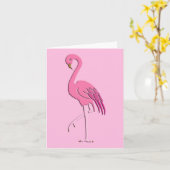 Mooie roze flamingo kaart (Gele Bloem)