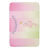 Mooie Roze Flamingo Ombre Gestreepte Badmat (Voorkant Verticaal)