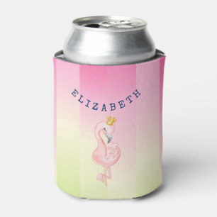 Mooie Roze Flamingo Ombre Gestreepte Blikjeskoeler