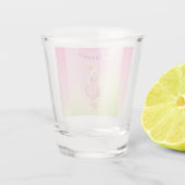Mooie Roze Flamingo Ombre Gestreepte Shot Glas (Achterkant)