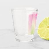 Mooie Roze Flamingo Ombre Gestreepte Shot Glas (Links)