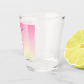 Mooie Roze Flamingo Ombre Gestreepte Shot Glas (Rechts)
