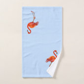 Mooie roze flamingo op Light Blue Bad Handdoek (Handdoek)