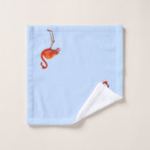 Mooie roze flamingo op Light Blue Bad Handdoek (Wasdoekje)