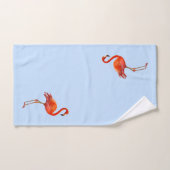 Mooie roze flamingo op Light Blue Bad Handdoek (Handdoek)