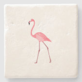 Mooie roze flamingo stenen onderzetter (Voorkant)
