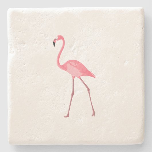 Mooie roze flamingo stenen onderzetter (Voorkant)