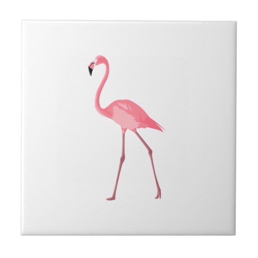 Mooie roze flamingo tegeltje (Voorkant)