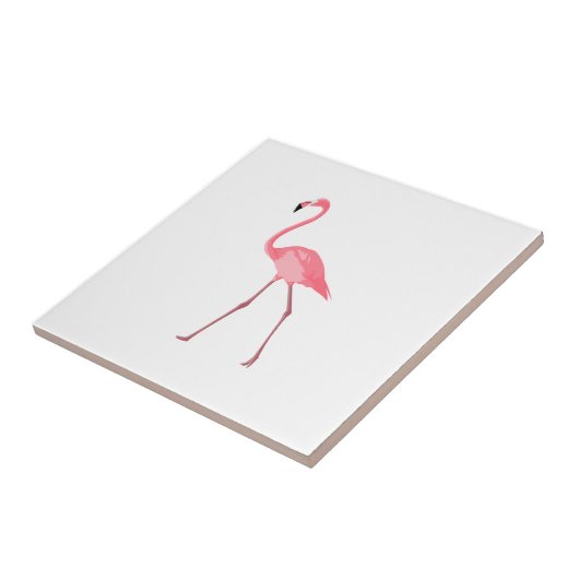 Mooie roze flamingo tegeltje (Zijkant)