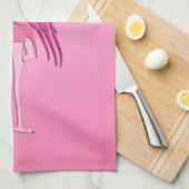Mooie roze flamingo theedoek (Quarter Fold)