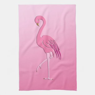 Mooie roze flamingo theedoek