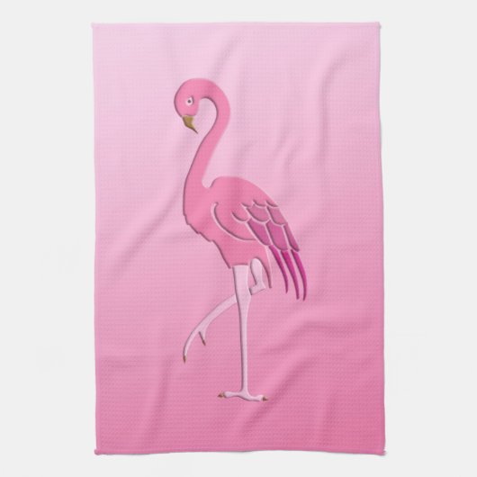 Mooie roze flamingo theedoek (Verticaal)