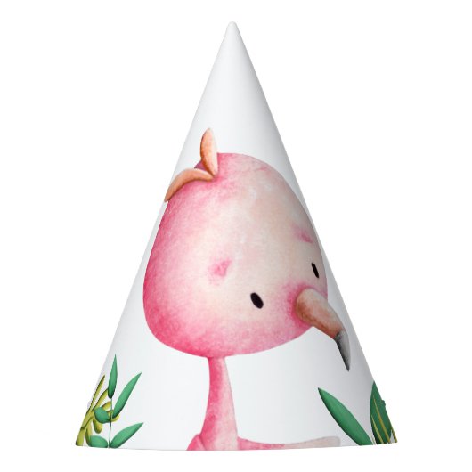 Mooie Roze Flamingo Tropisch Feesthoedjes (Voorkant)