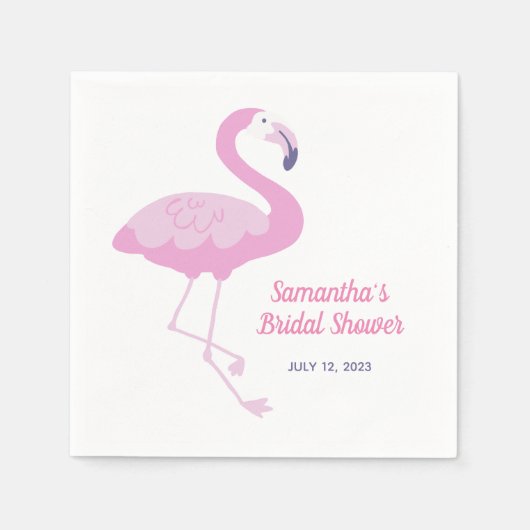 Mooie Roze Flamingo Tropische Bruiloft Servet (Voorkant)