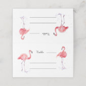 Mooie roze Flamingo Waterverf Place Card Plaatskaartje (Buitenkant ongevouwen)
