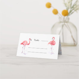 Mooie roze Flamingo Waterverf Place Card Plaatskaartje
