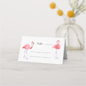 Mooie roze Flamingo Waterverf Place Card Plaatskaartje (Achterkant)