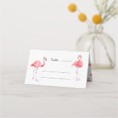 Mooie roze Flamingo Waterverf Place Card Plaatskaartje (Voorkant)