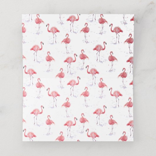Mooie roze Flamingo Waterverf Place Card Plaatskaartje (Binnenkant ongevouwen)