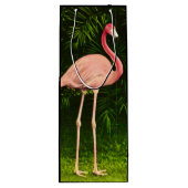 Mooie roze flamingo wijn cadeautas (Achterkant)