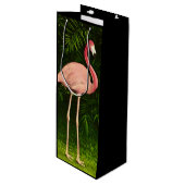 Mooie roze flamingo wijn cadeautas (Voorkant Gekanteld)