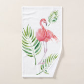 Mooie roze flamingo's en tropische bladeren bad handdoek (Handdoek)
