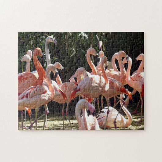 Mooie roze flamingos Jigzaag Puzzle Legpuzzel (Horizontaal)