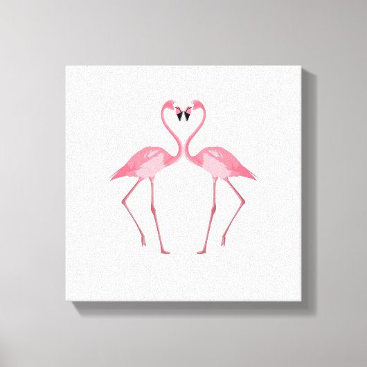 Mooie roze flamingos Love Canvas Afdruk (Voorkant)